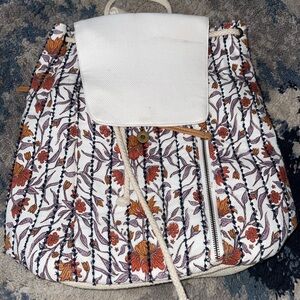 Universal Thread White and Orange Floral Backpack